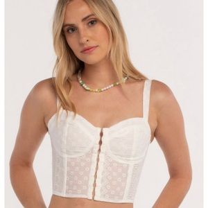 Tillys White corset crop top, size small